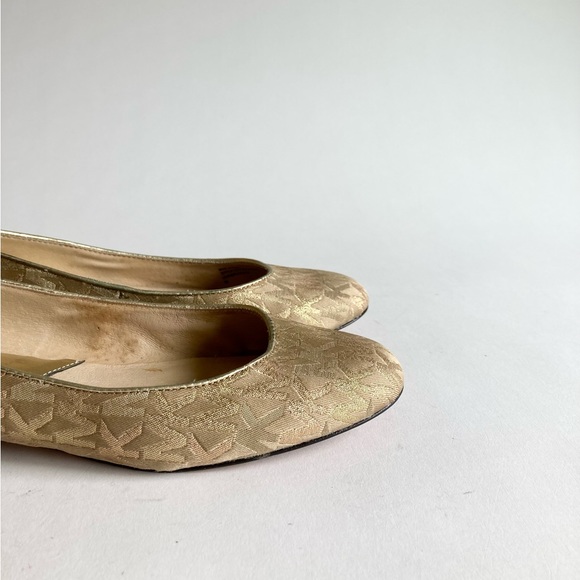 Michael Kors Cream Gold Canvas Signature Logo Flats size 7 - Picture 6 of 14